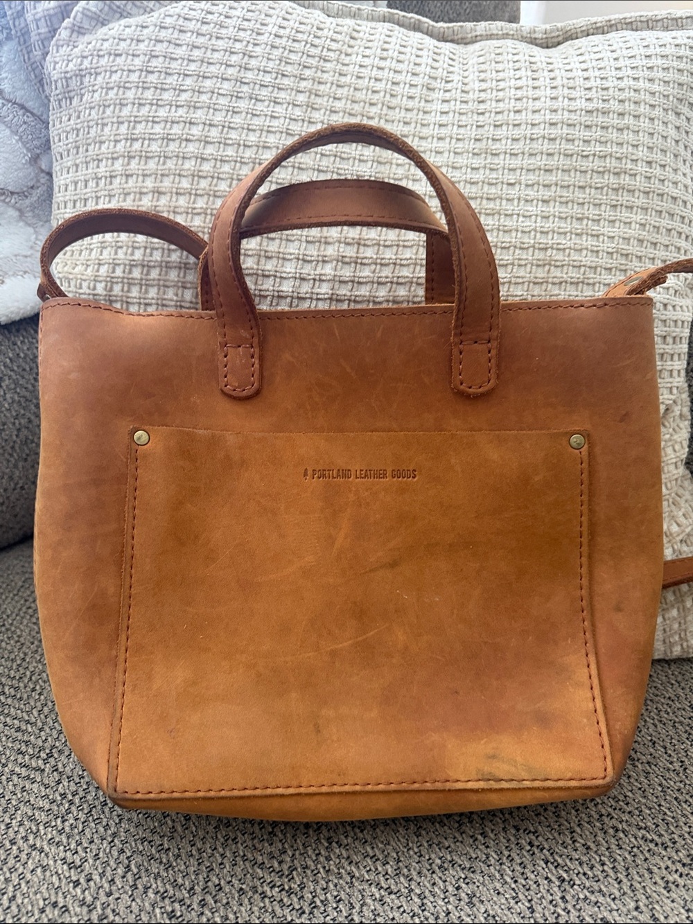 Portland Leather Mini Crossbody Tote